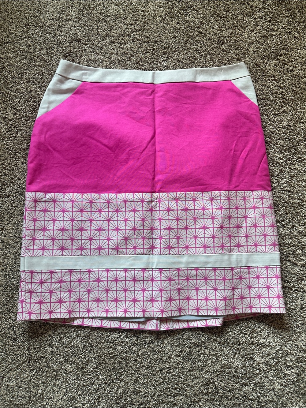 Halogen Hot Pink and Gray Patterned Pencil Skirt